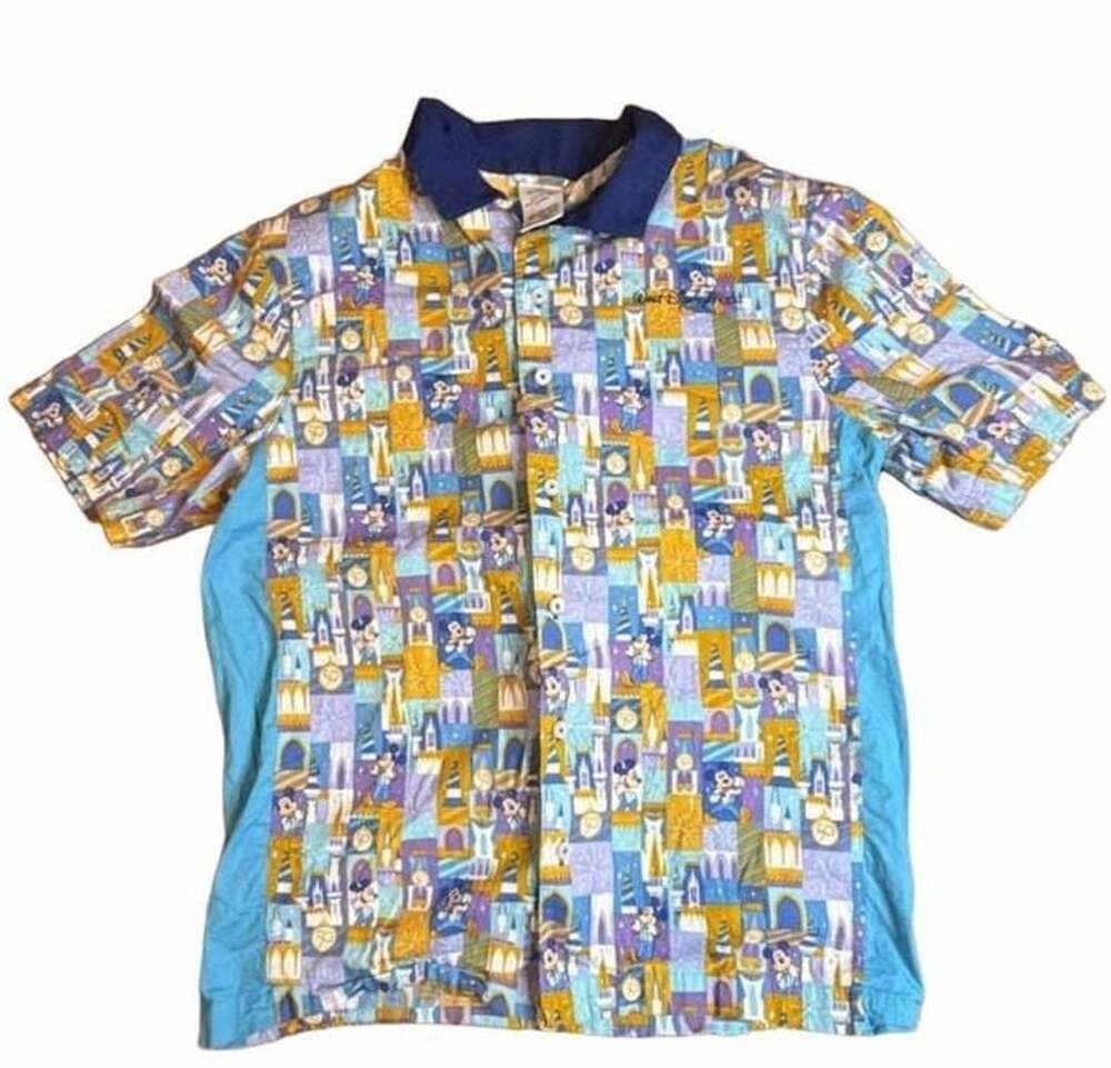 Walt Disney World 50th Anniversary Celebration Retro Shirt Size S Blue Mickey